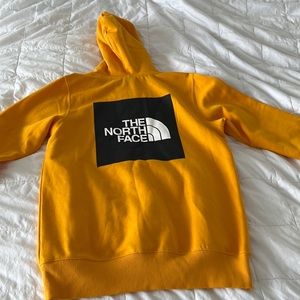 Yellow and black North Face hoodie small